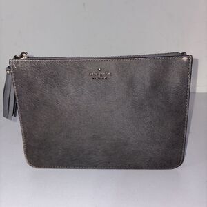 Kate Spade Clutch Purse Shayna Laurel Way Haircalf Smoky Pearl Grey